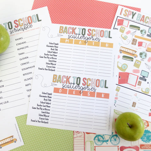 Back To School Printable Game Bundle