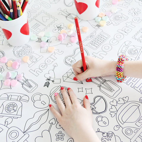 Valentine Coloring Tablecloth